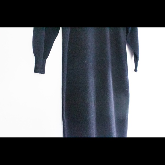 Darian | Vintage 80's Black Jeweled Long Sleeved Sweater Dress | Size Medium - Picture 8 of 10